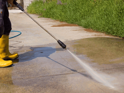 Pressure Washing the driveway
