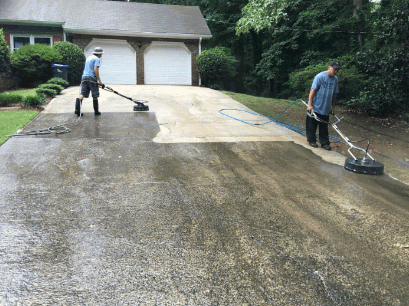 Steam Cleaning For Concrete Driveway With Heavy Stains
